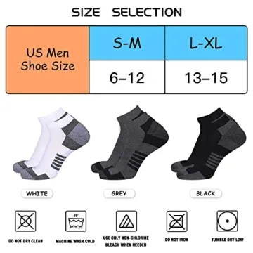COOVAN Men's Ankle Socks 10 Pack Comfort Anti-Slip Cushion