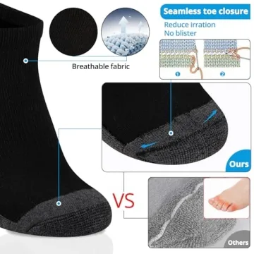 COOVAN Men's Ankle Socks 10 Pack Comfort Anti-Slip Cushion