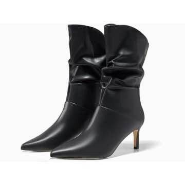 Chic Coutgo Women's Slouchy Mid Calf Boots for All Occasions