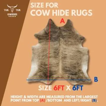Cowhides Rug 6x6 Brindle Natural Leather for Home