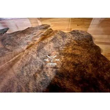 Cowhides Rug 6x6 Brindle Natural Leather for Home