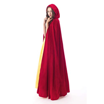 Little Adventures Deluxe Velvet Hooded Cloak Cape with Lined Hood (Red), One Size