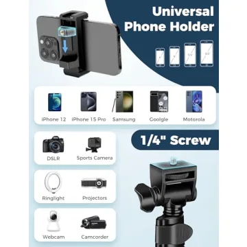 80" Phone Tripod - Compatible with iPhone & Android