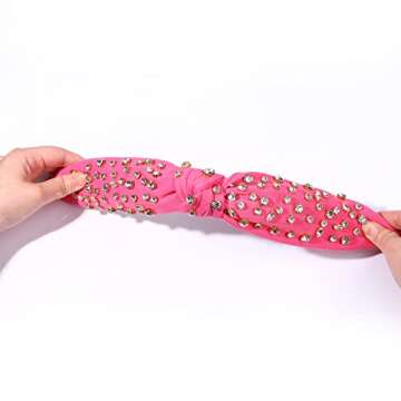 Crystal Knotted Headband for Women Crystal Embellished Wide Top Knot Headband Women's Fashion Headbands Hair accessories
