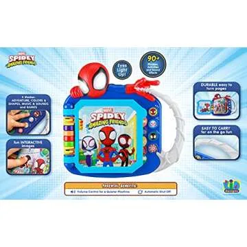eKids Spidey and His Amazing Friends Book, Toddler Toys with Built-in Preschool Learning Games, Educational Toys for Fans of Spiderman Toys and Gifts (Styles May Vary)