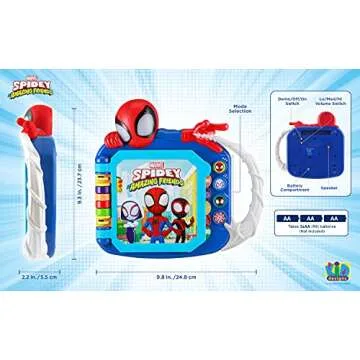 eKids Spidey and His Amazing Friends Book, Toddler Toys with Built-in Preschool Learning Games, Educational Toys for Fans of Spiderman Toys and Gifts (Styles May Vary)