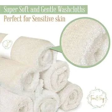 Tia & Fey Face Cloth Soft Wash Cloths for Face Set of 6 Face Towel Gentle on Sensitive Skin Women Makeup Remover Reusable Washcloths 10 x 10 (Grey)