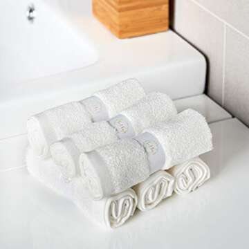 Tia & Fey Face Cloth Soft Wash Cloths for Face Set of 6 Face Towel Gentle on Sensitive Skin Women Makeup Remover Reusable Washcloths 10 x 10 (Grey)