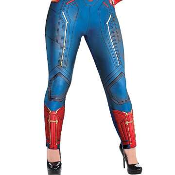 Costumes USA Light-Up Captain Marvel Halloween Costume for Women, Plus Size (18-20), Includes Illuminated Crest