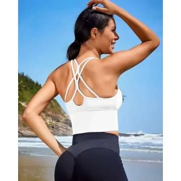 XUNYU Women Sports Bras Longline Fitness Crop Tops Tank Gym Camisole Strappy Criss Cross Yoga Workout Running Shirts
