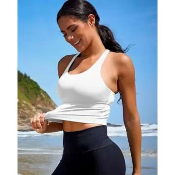 XUNYU Women Sports Bras Longline Fitness Crop Tops Tank Gym Camisole Strappy Criss Cross Yoga Workout Running Shirts