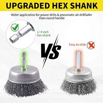 WENORA 9 Pack Wire Brush for Drill Set for Rust Cleaning