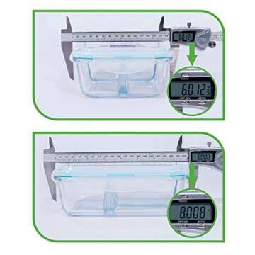 S SALIENT Glass Meal Prep Containers 3 Compartment - Bento Box Glass Lunch Containers - Meal Prep Gl...