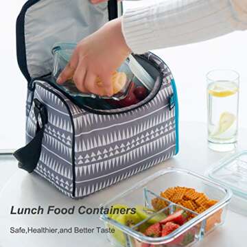 S SALIENT Glass Meal Prep Containers 3 Compartment - Bento Box Glass Lunch Containers - Meal Prep Glass Container-Food Storage Containers with Lids- Food Containers Glass(3-Pack,36 OZ)