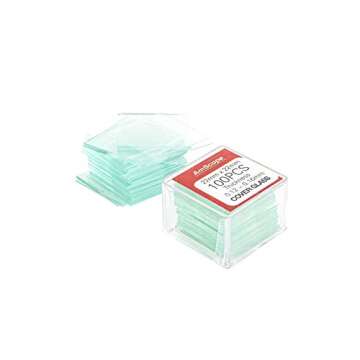 AmScope 72 Pre-Cleaned Blank Microscope Slides and 100 22x22mm Square Cover Glass