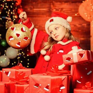 Engrowtic 200 Pcs Christmas Santa Hat Stickers, Felt Mini Santa Claus Stickers 1.42 Inches Tiny Christmas Hat Decals Self Adhesives Stickers for Xmas Party DIY Crafts, Cardmaking, Scrapbooks