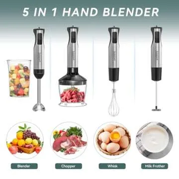Juissiart 5 in 1 Immersion Blender with Turbo Mode