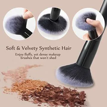 Urbaobei 8 Pieces Makeup Brushes Set with Bag Included