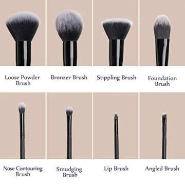 Urbaobei 8 Pieces Makeup Brushes Set with Bag Included