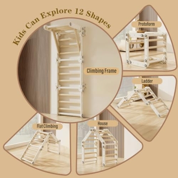 HTWELL Pikler Triangle Climber for Kids - Safe Indoor Gym