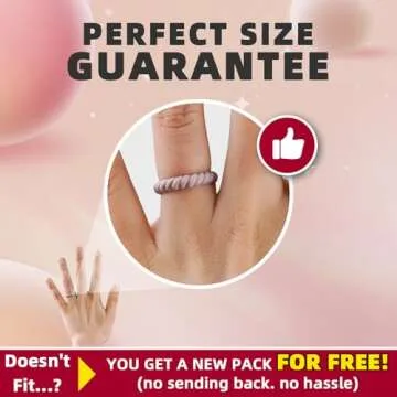 Egnaro Silicone Wedding Ring for Women,Seamless Thin and Stackble Braided Rubber Wedding Bands Rubbe...