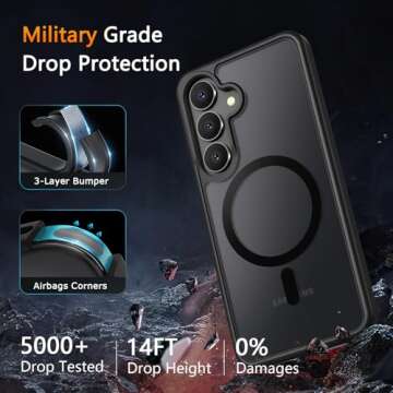 LATVIN for Samsung Galaxy S25 Plus Case with Magnetic Design and Screen Protector