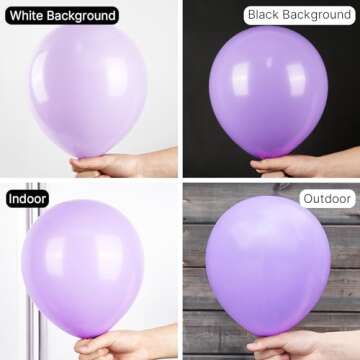 PartyWoo Pastel Purple Balloons, 127 pcs Pale Lavender Balloons Different Sizes Pack of 36 Inch 18 Inch 12 Inch 10 Inch 5 Inch Lilac Balloons for Balloon Garland Arch as Party Decorations, Purple-Q10