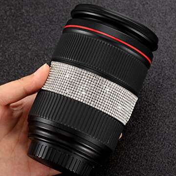 Outus 4 Rolls 3.6 Yard Self Adhesive Crystal Rhinestone Diamond Ribbon Bling Diamond Stickers Wrap Roll DIY with 2 mm Rhinestones Strips Tape Car Phone Decoration