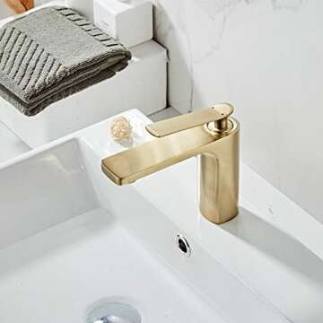 Elegant Brushed Nickel Modern Bathroom Basin Faucet with Water-Saving Feature