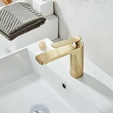 Elegant Brushed Nickel Modern Bathroom Basin Faucet with Water-Saving Feature