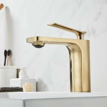 Modern Single Handle Bathroom Basin Faucet Brushed Nickel