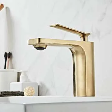 Modern Single Handle Bathroom Basin Faucet Brushed Nickel