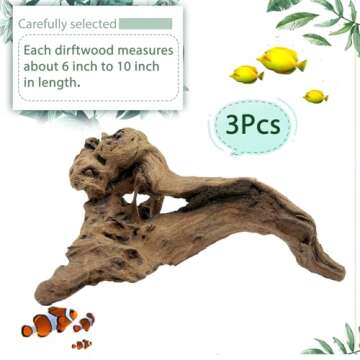 Tfwadmx Aquarium Driftwood Natural Wood Branches - Unique Decor for Fish Tanks