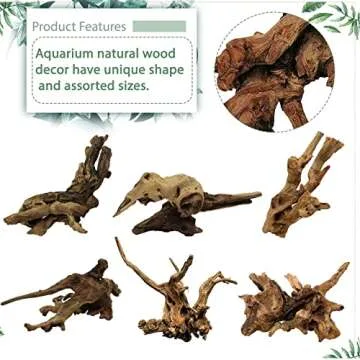 Tfwadmx Natural Aquarium Driftwood Set | Unique Mopani Wood