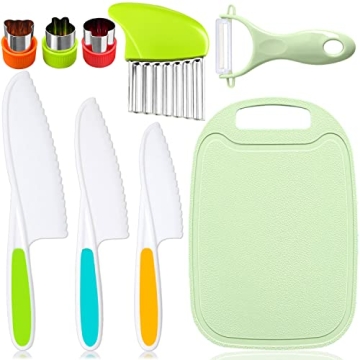 TAORISH 9 Pcs Kids Kitchen Knife Set - Safe, Fun & Real Cooking Tools