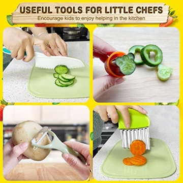 TAORISH Kids Kitchen Knife Set Safe Real Cooking Tools