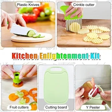 TAORISH Kids Kitchen Knife Set Safe Real Cooking Tools