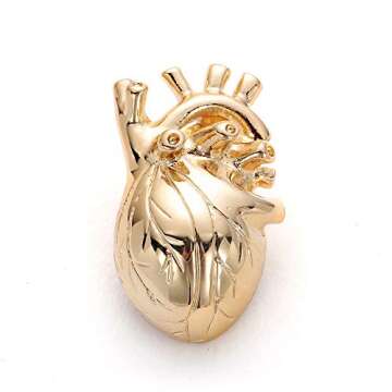 hanreshe Heart Shape Lapel Pins 2 Pieces Metal Christmas Brooch Fashion Jewelry Gift for Doctor Nurs...