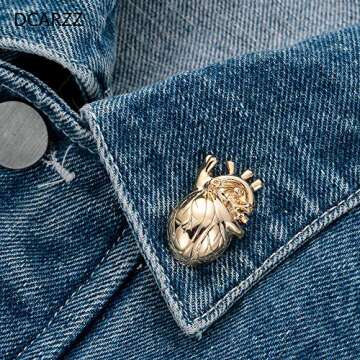 hanreshe Heart Shape Lapel Pins 2 Pieces Metal Christmas Brooch Fashion Jewelry Gift for Doctor Nurse Student Medical Jewelry Accessories