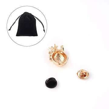 hanreshe Heart Shape Lapel Pins 2 Pieces Metal Christmas Brooch Fashion Jewelry Gift for Doctor Nurse Student Medical Jewelry Accessories