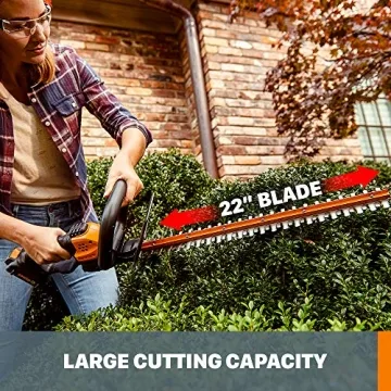 WORX Cordless 22" Hedge Trimmer – Lightweight & Powerful