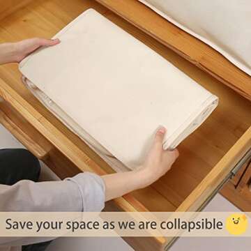 Canvas Comforters Bags Closet Organizers and Storage for Quilts Clothes Organization Containers Bins with Sturdy Zipper, Clear Window 75L for Sweaters Blankets Storage Bedroom Collapsible