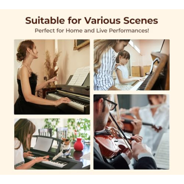 Vangoa Piano Bench Adjustable Stool, Music Keyboard Bench Seat for Piano Keyboard Stand with Black Padded Cushion Professional for Musicians, Heavy Duty Piano Stool Chair PU Leather, PB-1