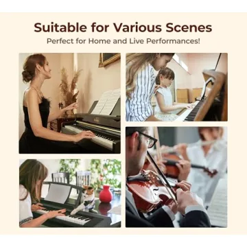 Vangoa Piano Bench Adjustable Stool, Music Keyboard Bench Seat for Piano Keyboard Stand with Black Padded Cushion Professional for Musicians, Heavy Duty Piano Stool Chair PU Leather, PB-1