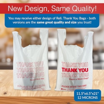 Reli. Thank You Plastic Bags - 350 Count for Daily Use