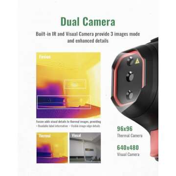 HSFTOOLS HF96V Thermal Camera with Advanced Dual Camera System and Laser Pointer