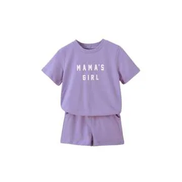 Floerns Toddler Short Sleeve Tee & Shorts Set, Lilac