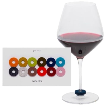 Graf Lantz Wine-O's Merino Wool Felt Round Wine Marker Set - 12 Count