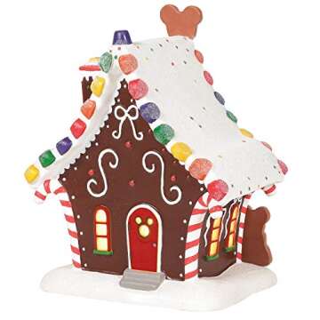 Mickey Mouse Gingerbread House Disney Village Lit Decoration