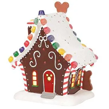 Mickey Mouse Gingerbread House Disney Village Lit Decoration
